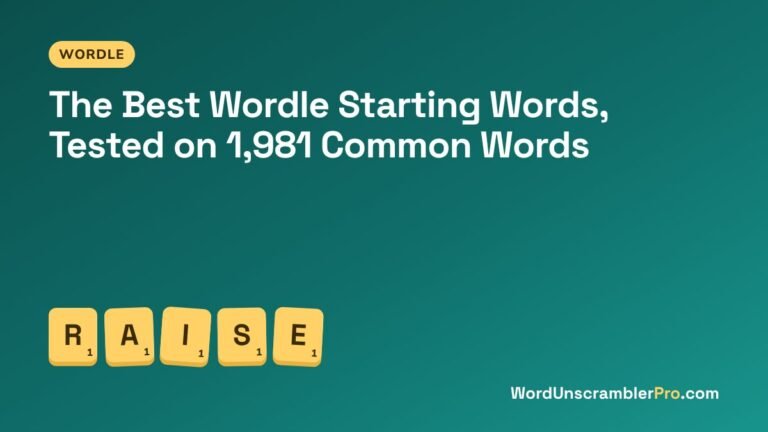 The Best Wordle Starting Words, Tested on 1,981 Common Words