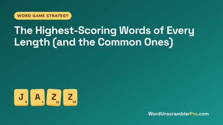 The Highest-Scoring Words of Every Length (and the Common Ones)
