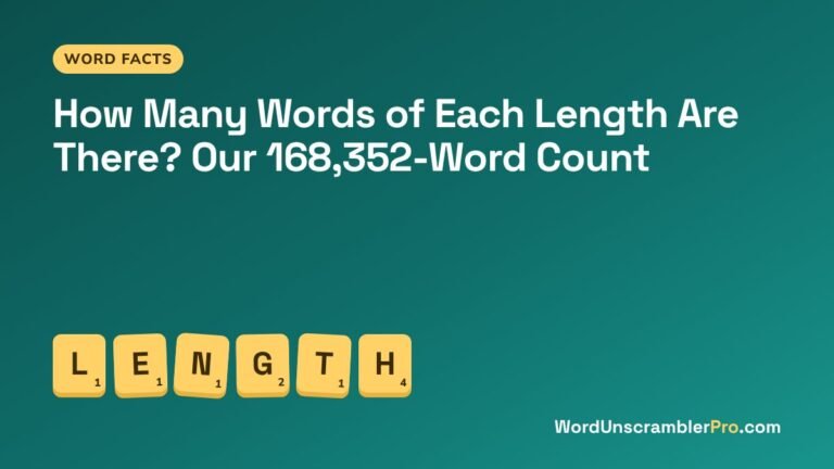 How Many Words of Each Length Are There? Our 168,352-Word Count