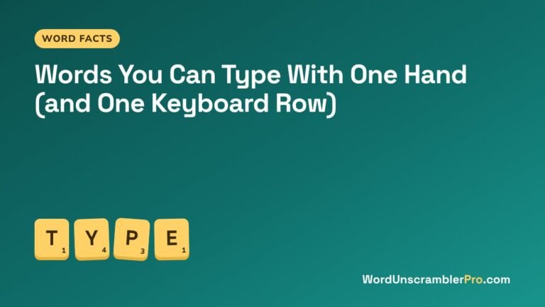 Words You Can Type With One Hand (and One Keyboard Row)