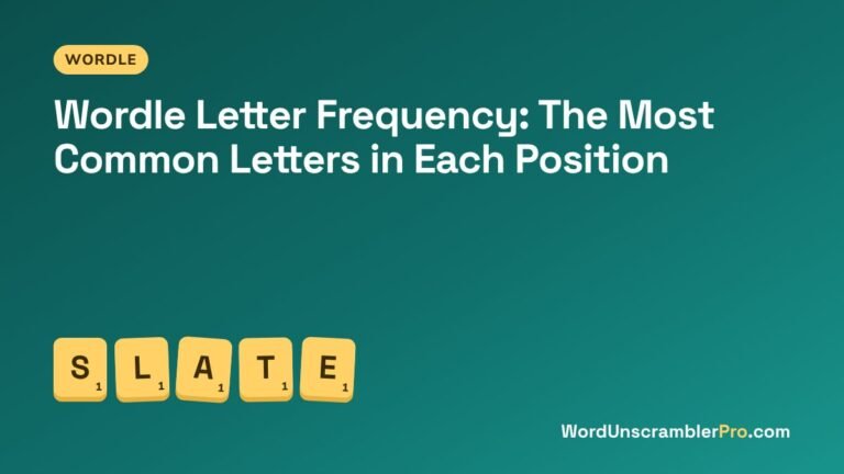 Wordle Letter Frequency: The Most Common Letters in Each Position