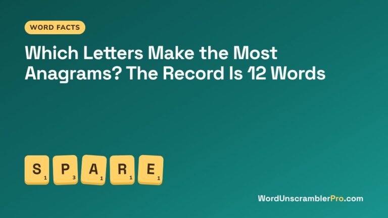 Which Letters Make the Most Anagrams? The Record Is 12 Words